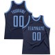 Custom Navy Light Blue Authentic Throwback Basketball Jersey