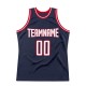 Custom Navy White-Red Authentic Throwback Basketball Jersey