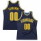 Custom Navy Gold-Light Blue Authentic Throwback Basketball Jersey