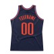 Custom Navy Orange-Blue Authentic Throwback Basketball Jersey