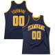 Custom Navy Gold-White Authentic Throwback Basketball Jersey