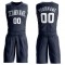 Custom Navy White Round Neck Suit Basketball Jersey