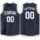 Custom Navy White Round Neck Basketball Jersey