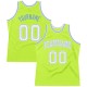 Custom Neon Green White-Light Blue Authentic Throwback Basketball Jersey