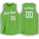 Custom Neon Green White Round Neck Basketball Jersey