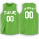 Custom Neon Green White Round Neck Basketball Jersey