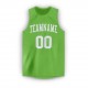 Custom Neon Green White Round Neck Basketball Jersey