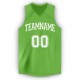 Custom Neon Green White V-Neck Basketball Jersey