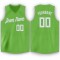 Custom Neon Green White V-Neck Basketball Jersey