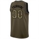 Custom Olive Camo-Black Round Neck Rib-Knit Salute To Service Basketball Jersey