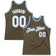 Custom Olive White-Light Blue Authentic Throwback Basketball Jersey