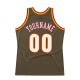 Custom Olive White-Red Authentic Throwback Basketball Jersey