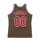 Custom Olive Red-White Authentic Throwback Basketball Jersey