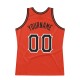 Custom Orange Black-White Authentic Throwback Basketball Jersey