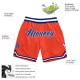 Custom Orange Royal-White Authentic Throwback Basketball Shorts