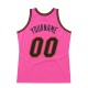 Custom Pink Black-Orange Authentic Throwback Basketball Jersey