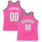 Custom Pink White-Kelly Green Authentic Throwback Basketball Jersey