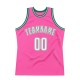 Custom Pink White-Kelly Green Authentic Throwback Basketball Jersey