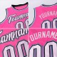 Custom Pink White-Light Blue Authentic Throwback Basketball Jersey