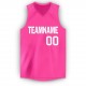 Custom Pink White V-Neck Basketball Jersey