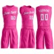 Custom Pink White Round Neck Suit Basketball Jersey