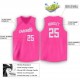 Custom Pink White V-Neck Basketball Jersey