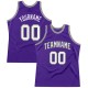 Custom Purple White-Silver Gray Authentic Throwback Basketball Jersey