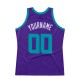 Custom Purple Teal-White Authentic Throwback Basketball Jersey