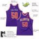 Custom Purple Orange-Silver Gray Authentic Throwback Basketball Jersey