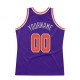 Custom Purple Orange-Silver Gray Authentic Throwback Basketball Jersey