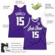 Custom Purple White-Silver Gray Authentic Throwback Basketball Jersey