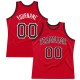 Custom Red Black-White Authentic Throwback Basketball Jersey