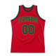 Custom Red Hunter Green-Neon Green Authentic Throwback Basketball Jersey