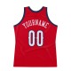 Custom Red White-Navy Authentic Throwback Basketball Jersey