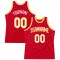 Custom Red White-Gold Authentic Throwback Basketball Jersey