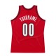 Custom Red White-Black Authentic Throwback Basketball Jersey