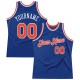 Custom Royal Orange-White Authentic Throwback Basketball Jersey