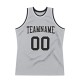 Custom Silver Gray Black-White Authentic Throwback Basketball Jersey