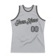 Custom Silver Gray Dark Gray-Black Authentic Throwback Basketball Jersey