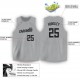 Custom Silver Gray Black Round Neck Basketball Jersey