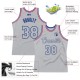 Custom Silver Gray Silver Gray-Royal Authentic Throwback Basketball Jersey