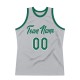 Custom Silver Gray Kelly Green-White Authentic Throwback Basketball Jersey