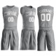 Custom Silver Gray White Round Neck Suit Basketball Jersey