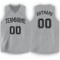 Custom Silver Gray Black V-Neck Basketball Jersey