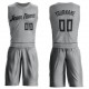 Custom Silver Gray Black Round Neck Suit Basketball Jersey