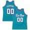 Custom Teal White-Purple Authentic Throwback Basketball Jersey