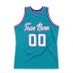 Custom Teal White-Purple Authentic Throwback Basketball Jersey