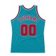 Custom Teal Red-Black Authentic Throwback Basketball Jersey