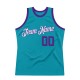 Custom Teal Purple-White Authentic Throwback Basketball Jersey