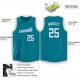 Custom Teal White Round Neck Basketball Jersey